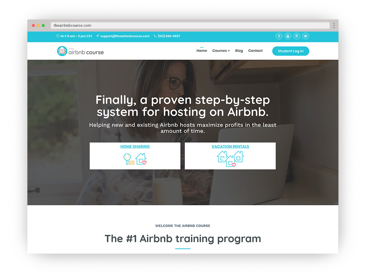 The Airbnb Course Website designed by Julie Mendez