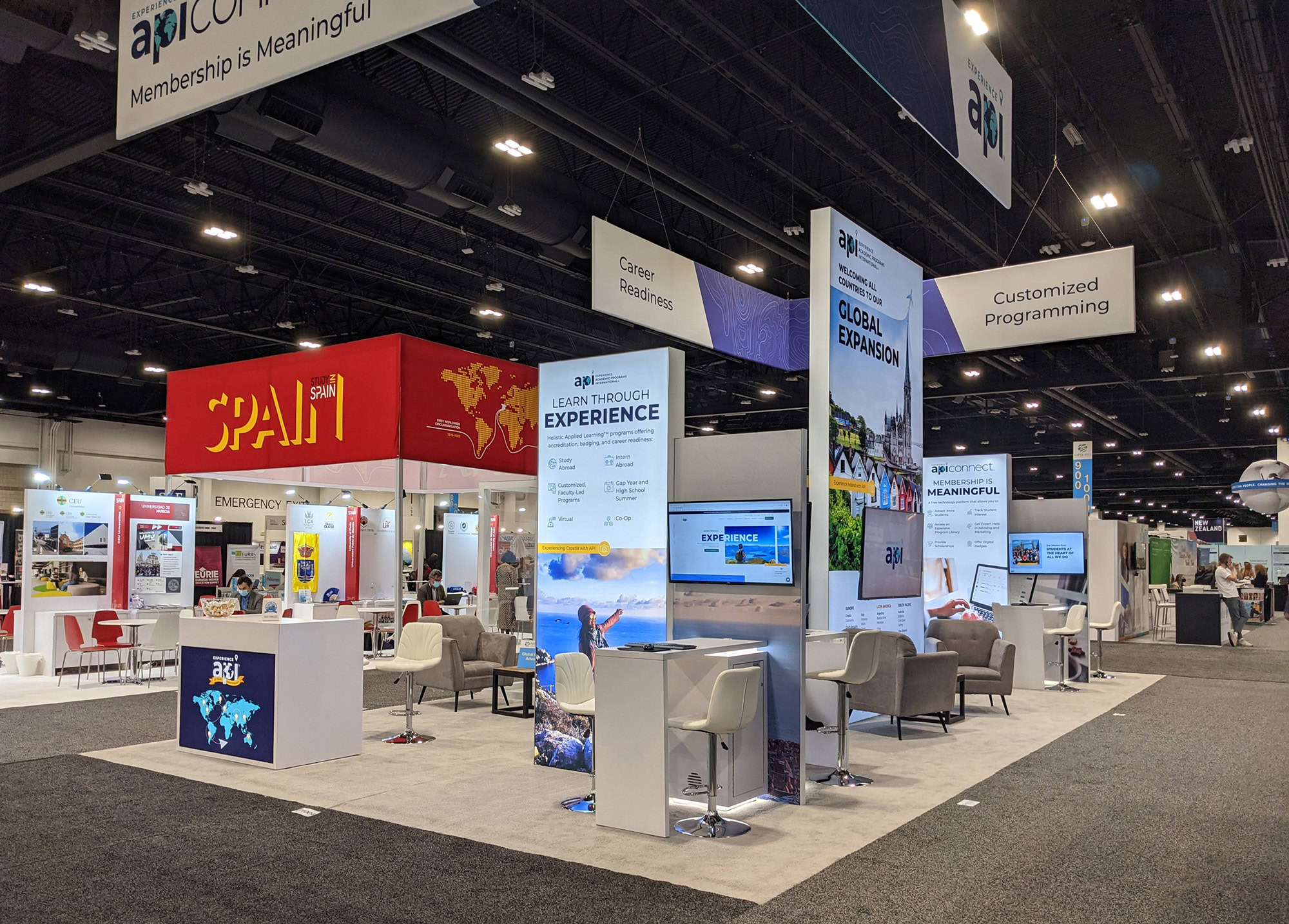 API Abroad conference booth design for higher education event