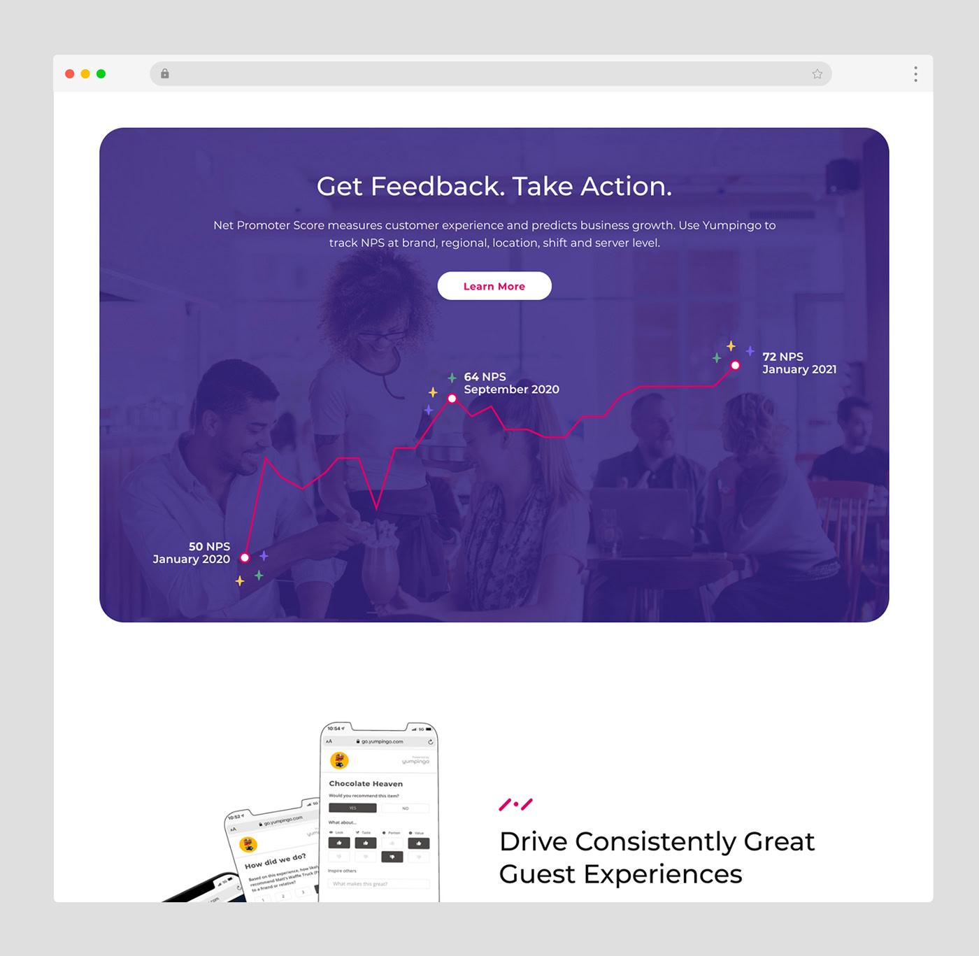 Yumpingo homepage after redesign
