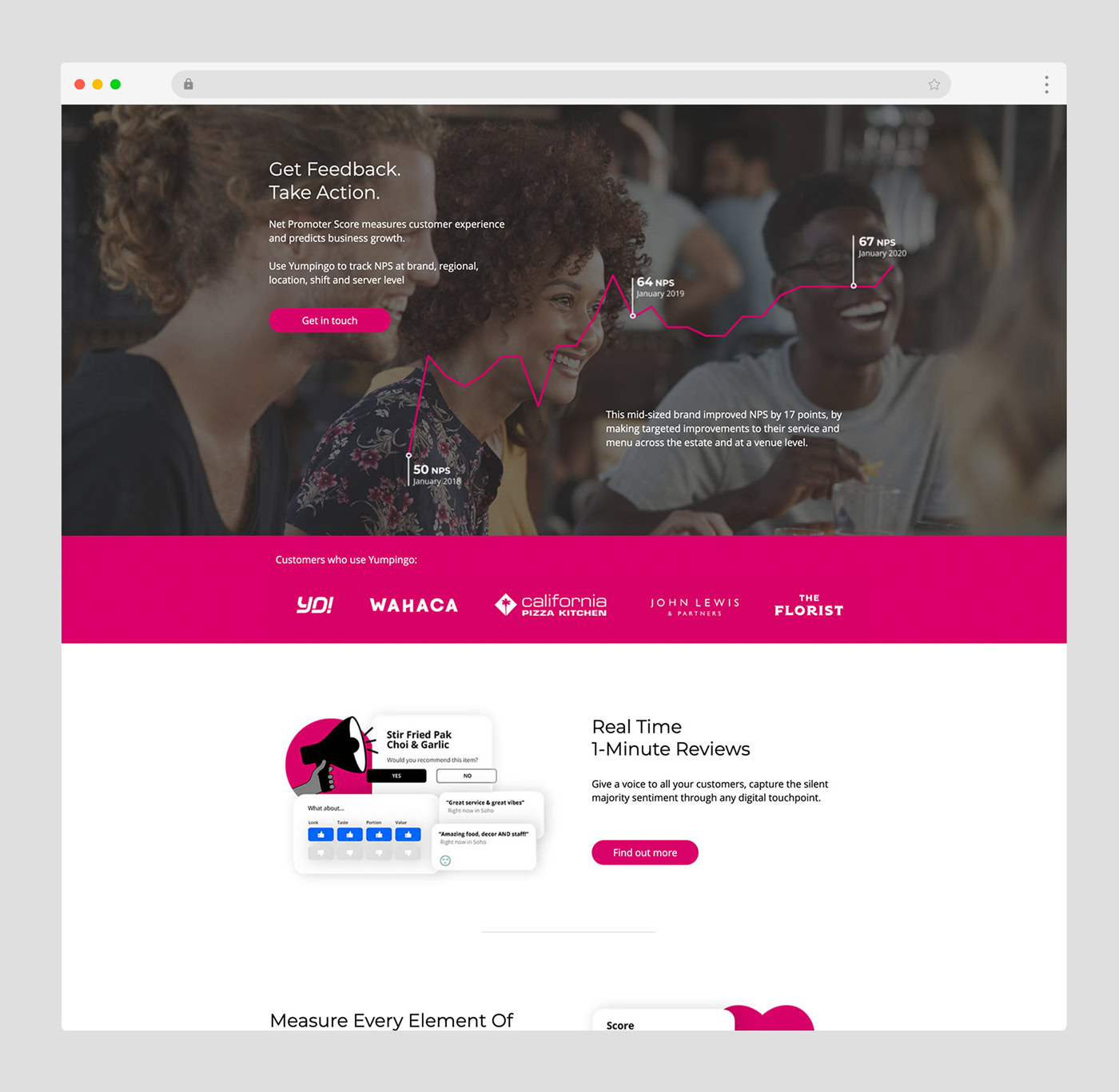 Yumpingo homepage before redesign